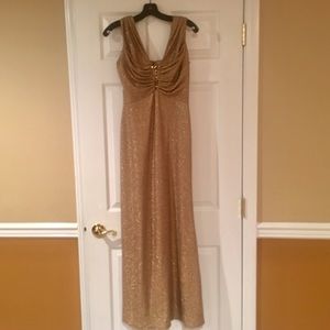 Gold David Meister Evening Gown